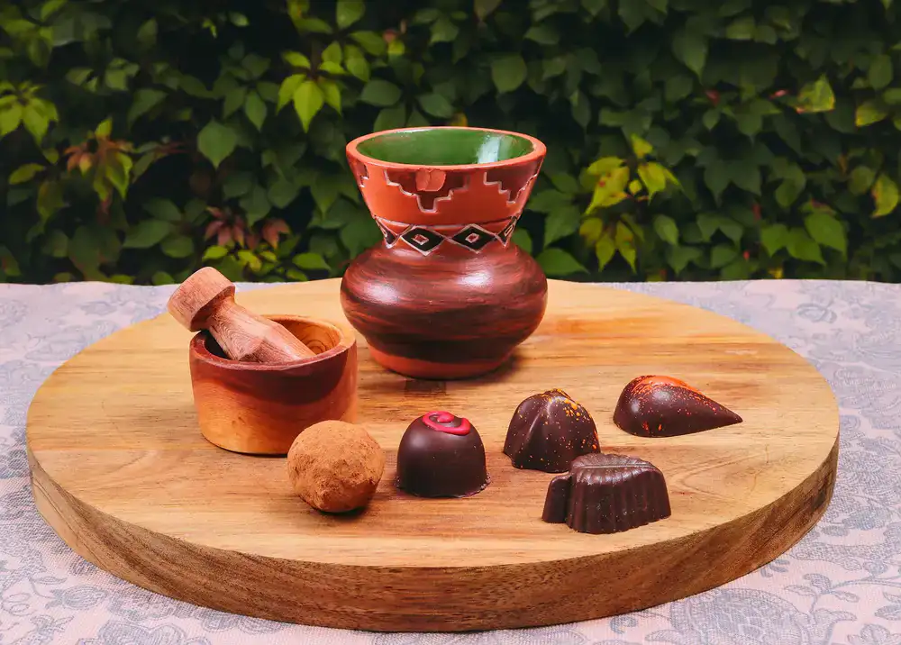 An assortment of exquisitely decorated chocolate truffles